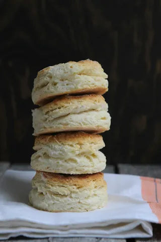 A stack of buttermilk biscuits